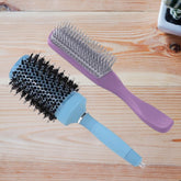 Heart Home Hair Brush | Bristles Brush | Hair Brush with Paddle | Sharp Hair Brush for Woman | Suitable For All Hair Types | TGX525..-C19P.. | Ice Blue & Purple